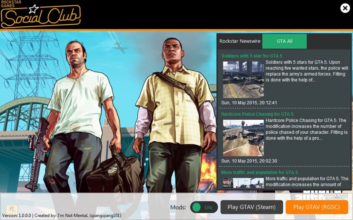 Gta5 Pc版 Modの On Off スイッチを追加したランチャーが登場