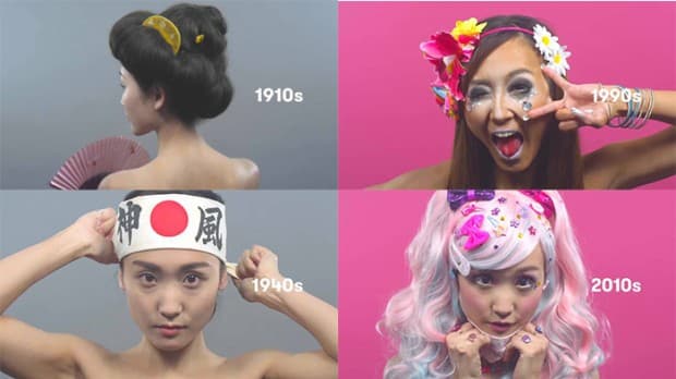大和撫子から黒ギャルまで 1910年代からさかのぼる日本美女の100年間の変化動画