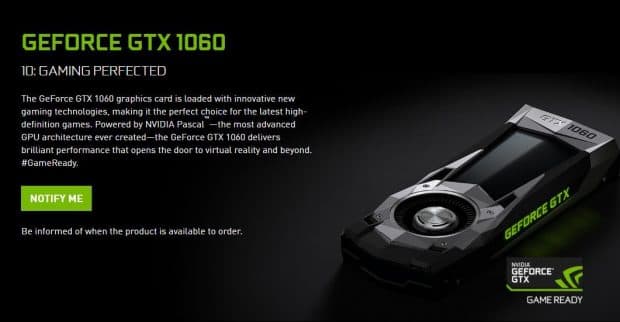 GeForce GTX 1060が正式発表価格は249ドルで発売は7月19日から開始！