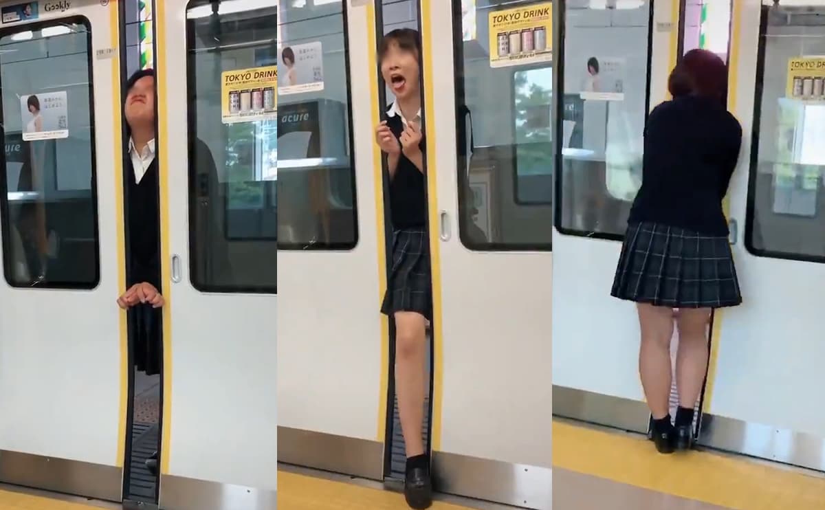 東京都・JR武蔵五日市駅で電車のドアに顔や体を挟んで遊ぶ女子高生達が動画を公開し炎上