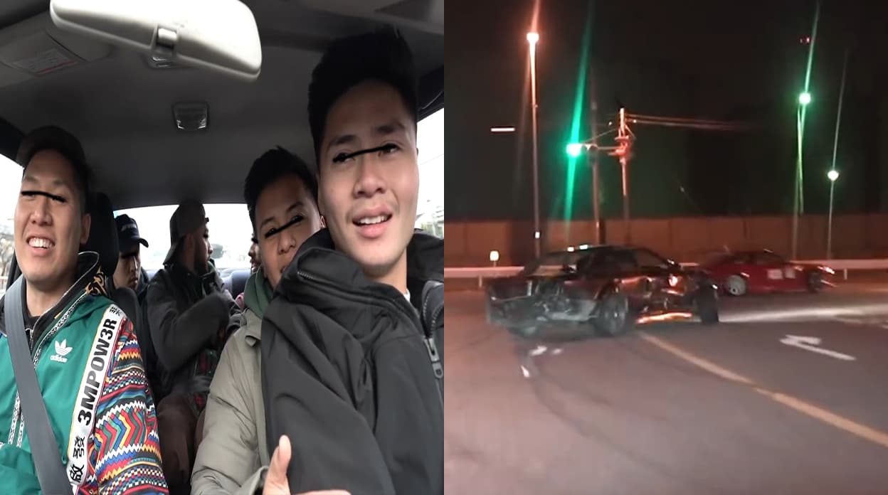 外国人Youtuberが日本の公道でドリフト等の大暴走！ナンバー外し走行やりたい放題の違法行為動画を公開